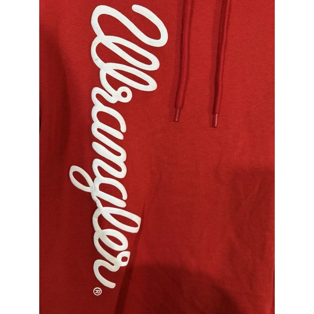 Wrangler Retro Spellout Logo Red Hoodie Sweater Womens Medium NWT - Picture 3 of 8